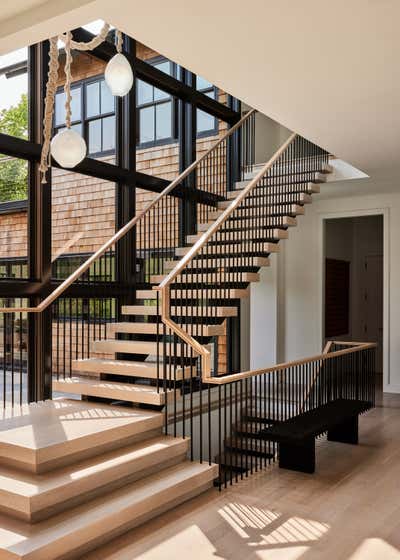  Modern Beach House Entry and Hall. Sag Harbor Modern by Jessica Gersten Interiors.