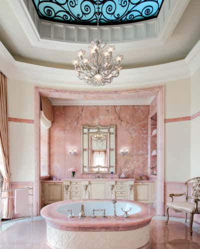  Hollywood Regency French Bathroom. Dubai Villa by Ruben Marquez LLC.