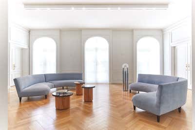  Mid-Century Modern Apartment Living Room. Private French Modern Resindece by Marcelo Lucini Studio.