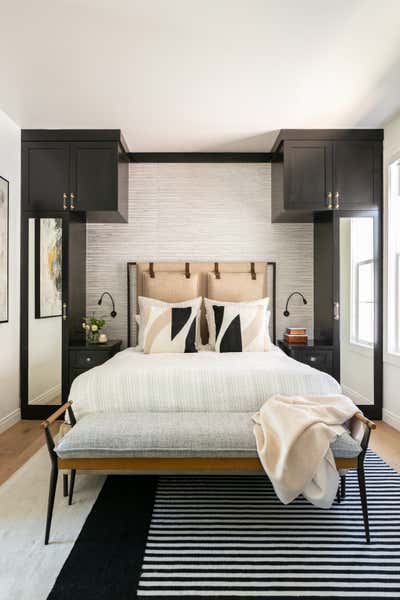  Art Deco Mediterranean Beach House Bedroom. SoCal Living by Mehditash Design LLC.