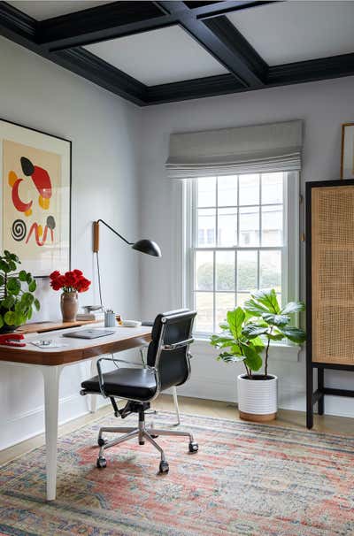 Transitional Family Home Office and Study. Larchmont by Rachel Sloane Interiors.