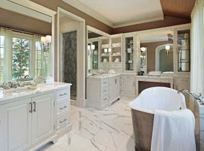  Transitional Family Home Bathroom. Alpine Drive Residence by Robert Frank Interiors.