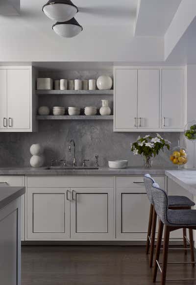 Modern Apartment Kitchen. Pre-War Manhattan Apartment by Douglas Graneto Design.