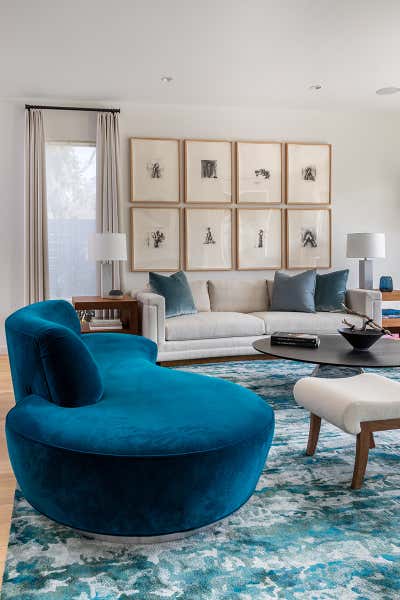  Mid-Century Modern Family Home Living Room. Greenwich, CT Townhouse by Douglas Graneto Design.