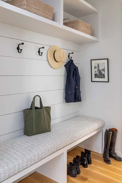 Modern Storage Room and Closet. Greenwich, CT Townhouse by Douglas Graneto Design.