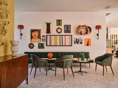  Contemporary Tropical Family Home Dining Room. A Pink House at Vero Beach by Hamilton Design Associates.