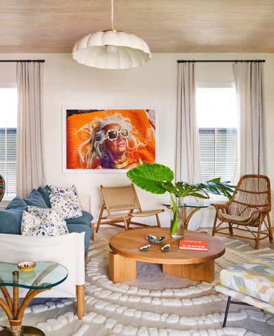  Tropical Family Home Living Room. A Pink House at Vero Beach by Hamilton Design Associates.