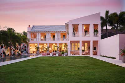  Maximalist Contemporary Family Home Exterior. A Pink House at Vero Beach by Hamilton Design Associates.