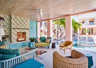  Maximalist Tropical Family Home Exterior. A Pink House at Vero Beach by Hamilton Design Associates.