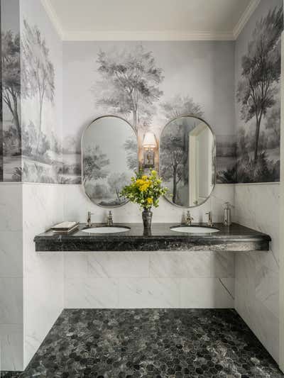 French Mixed Use Bathroom. Jordan Vineyard and Winery Lobby by Maria Khouri Haidamus Interiors.