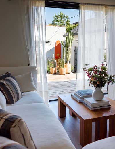  Beach Style Mediterranean Beach House Living Room. Guest House by Yvonne Design Studio.