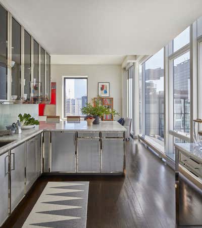  Mid-Century Modern Apartment Kitchen. The Baccarat Hotel by Roughan Interior.