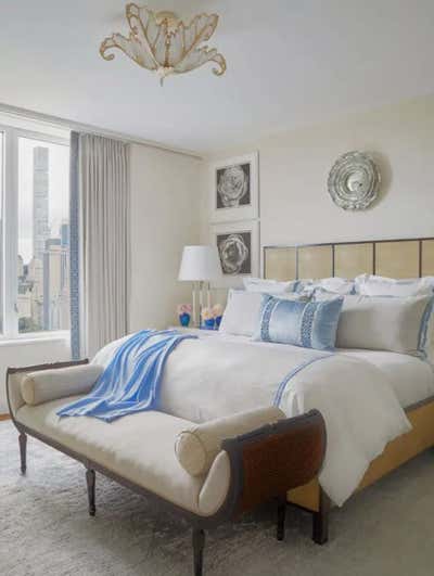  Scandinavian Transitional Bedroom. Central Park West  by Roughan Interiors.