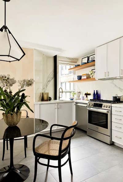  Mid-Century Modern Kitchen. Upper West Side Pied-A-Terre by Roughan Interior.