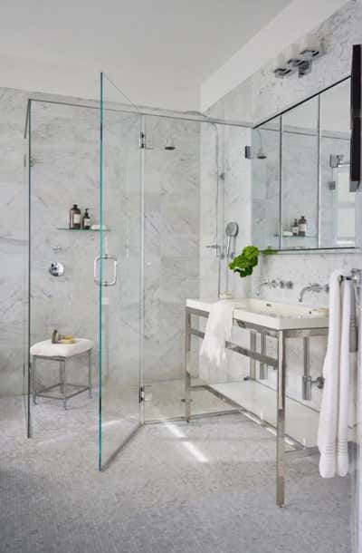  Mid-Century Modern Bathroom. Central Park West Penthouse by Roughan Interior.