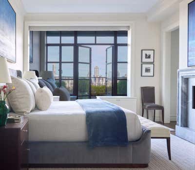  Mid-Century Modern Apartment Bedroom. Central Park West Penthouse by Roughan Interior.