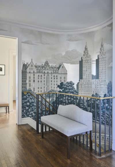Mid-Century Modern Apartment Entry and Hall. Central Park West Penthouse by Roughan Interior.