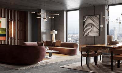  Organic Industrial Apartment Living Room. Family Penthouse by Studio Shanati.