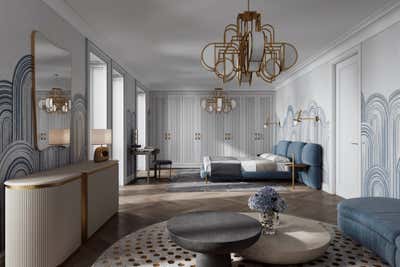  Mid-Century Modern Apartment Bedroom. Knightsbridge Apartment by Studio Shanati.