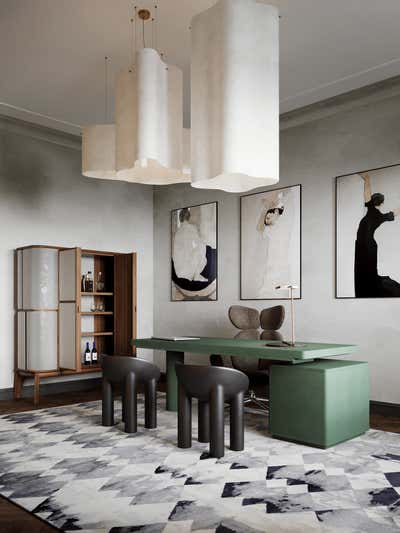  Art Deco Apartment Office and Study. Chelsea Apartment by Studio Shanati.