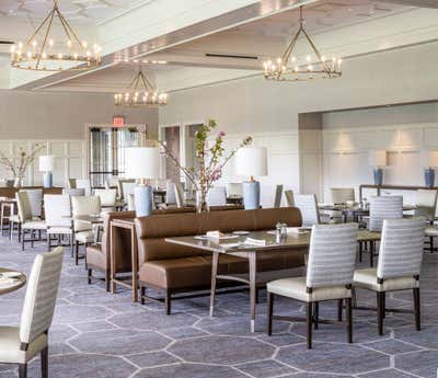  Transitional Dining Room. Quaker Ridge Golf Club by Douglas Graneto Design.