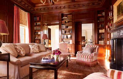  English Country Living Room. Stately Manor by Douglas Graneto Design.