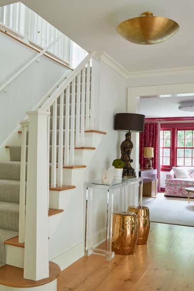  Cottage Bohemian Family Home Entry and Hall. Colorful Colonial by Douglas Graneto Design.
