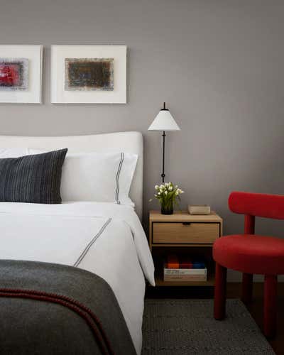  Contemporary Mid-Century Modern Apartment Bedroom. Upper West Side Pied-à-terre by Studio AK.