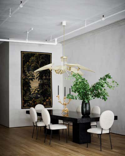 Mid-Century Modern Apartment Dining Room. Wooster Street by Jessica Schuster Interior Design.