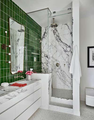 Transitional Apartment Bathroom. Wooster Street by Jessica Schuster Interior Design.