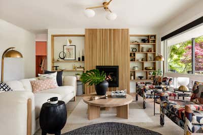  Eclectic Family Home Living Room. Midcentury Modern Remodel by The Residency Bureau.