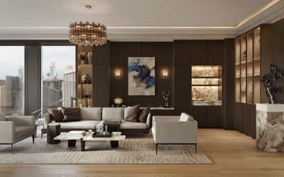  Mid-Century Modern Apartment Living Room. 53 West 53 Residence by Astute Studio.
