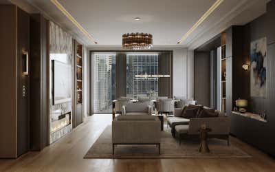  Art Deco Modern Living Room. 53 West 53 Residence by Astute Studio.