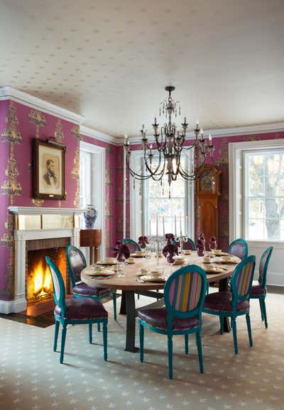  Cottage Country House Dining Room. Vermont Country Estate by Favreau Design.