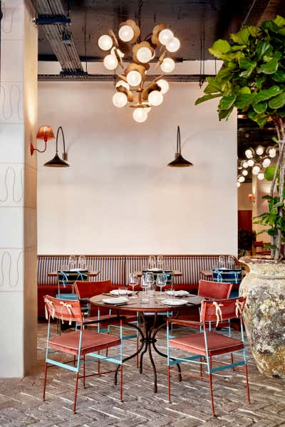  Mid-Century Modern Art Deco Restaurant Dining Room. Pizzeria Mozza by Ward and Gray.