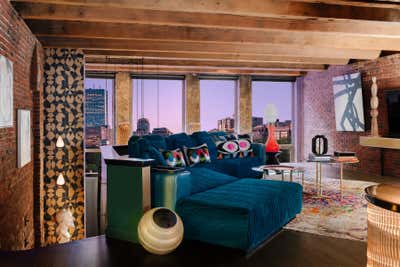  Eclectic Maximalist Living Room. North End Loft by Favreau Design.