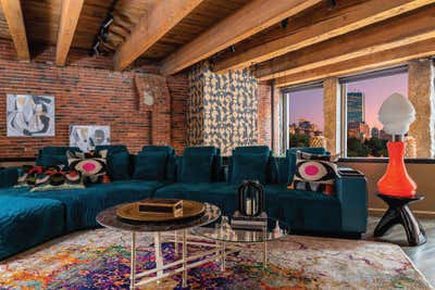  Eclectic Maximalist Living Room. North End Loft by Favreau Design.