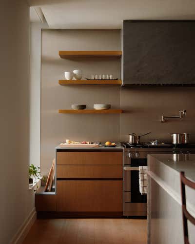  Mid-Century Modern Minimalist Family Home Kitchen. Tribeca Pied-à-Terre by Jae Joo Designs.