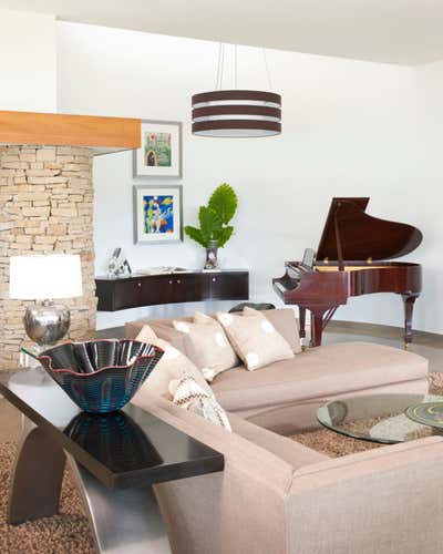  Mid-Century Modern Living Room. Tyler Lake House by Mary Anne Smiley Interiors LLC.