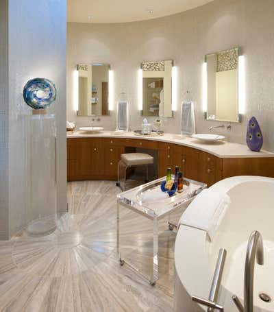  Mid-Century Modern Minimalist Family Home Bathroom. Tyler Lake House by Mary Anne Smiley Interiors LLC.