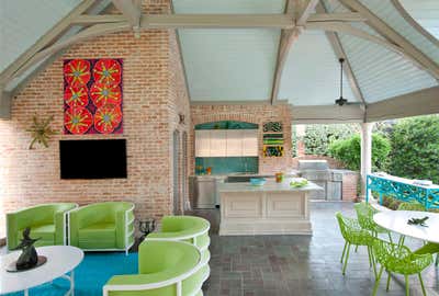  Contemporary Maximalist Patio and Deck. Strait Lane by Mary Anne Smiley Interiors LLC.