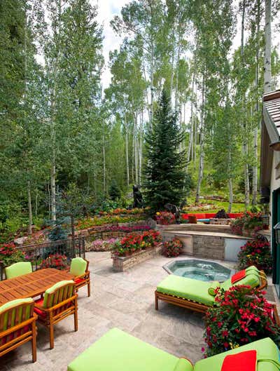  Contemporary Vacation Home Patio and Deck. Vail Getaway  by Mary Anne Smiley Interiors LLC.