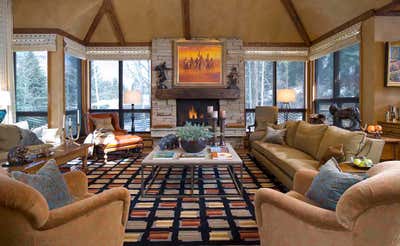  Rustic Living Room. Vail Getaway  by Mary Anne Smiley Interiors LLC.