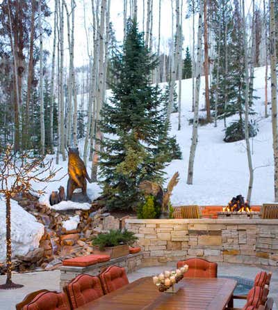  Rustic Western Vacation Home Patio and Deck. Vail Getaway  by Mary Anne Smiley Interiors LLC.