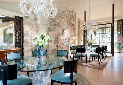  Modern Maximalist Family Home Dining Room. Bluffview by Mary Anne Smiley Interiors LLC.
