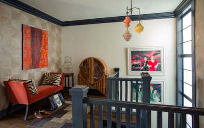  Eclectic Maximalist Entry and Hall. Urban Loft by Favreau Design.