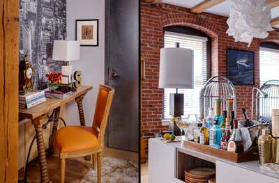  Maximalist Transitional Apartment Living Room. Lofty Goals by Favreau Design.