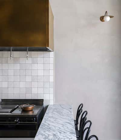  French Minimalist Restaurant Kitchen. Oyster Bar by Anja Michals Design.