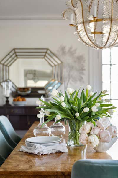  Mid-Century Modern Transitional Family Home Dining Room. Arbor Vitae by Alexandra Kaehler Design.
