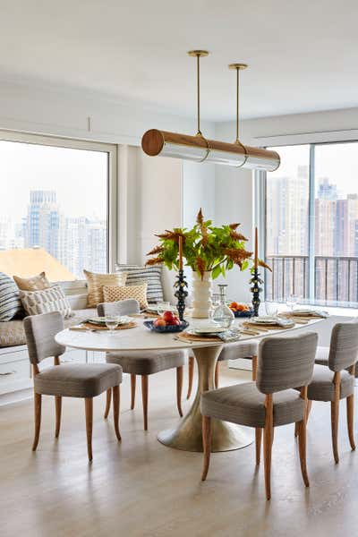  Transitional Dining Room. Madison Avenue Pied-A-Terre  by Sarah Lederman Interiors.